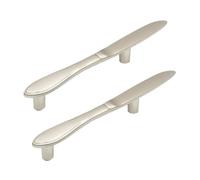 DSWZLQDXB 2 Pack Drawer Handles Children's Room Pull Closet Handle Zinc Alloy Furniture Cabinet Knife Fork Spoon Design Kitchen Knobs Door Levers for Cupboard Wardrobe (Brushed,127mm)