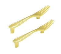 DSWZLQDXB 2 Pack Drawer Handles Children's Room Pull Closet Handle Zinc Alloy Furniture Cabinet Knife Fork Spoon Design Kitchen Knobs Door Levers for Cupboard Wardrobe (Gold,120mm)
