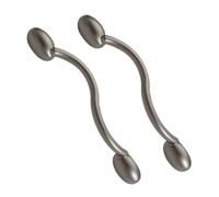 DSWZLQDXB 2 Pack Drawer Handles Children's Room Pull Closet Handle Zinc Alloy Furniture Cabinet Pigeon’s Egg Design Kitchen Knobs Door Levers for Cupboard Wardrobe Grey (Hole spacing 128mm)