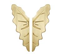 DSWZLQDXB 2 PCS Cabinet Knobs Leaf-Shaped Design Handle Zinc Alloy one Left,one Right Pulls for Dresser,Drawer Door Kitchen Cabinet Hardware Home Dcoration Door Levers (Brushed Gold)