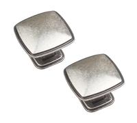 DSWZLQDXB 2 Pieces Cabinet Handles Vintage Drawer Pulls Zinc Alloy Door Knobs Antique Finish Handle Storage Box Handles Door Levers Retro (Single Hole 2,Silver)
