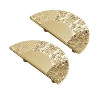 DSWZLQDXB 2 Pieces Cabinet Knobs Zinc Alloy,Drawer Pulls Shell Half Circle,Decorative Semi Circle Door Knobs Cupboard Handle Door Levers for Wardrobe (Hole spacing 64mm,Gold)