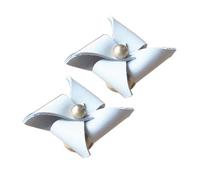 DSWZLQDXB 2 Pieces Cabinet Pulls Leather Cabinet Knobs Windmill-Shaped Design Handle for Dresser,Drawer Door Kitchen Hardware Home Door Levers (White)