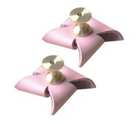 DSWZLQDXB 2 Pieces Cabinet Pulls Leather Cabinet Knobs Windmill-Shaped Design Handle for Dresser,Drawer Door Kitchen Hardware Home Door Levers (Pink)