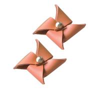 DSWZLQDXB 2 Pieces Cabinet Pulls Leather Cabinet Knobs Windmill-Shaped Design Handle for Dresser,Drawer Door Kitchen Hardware Home Door Levers (Orange)