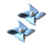DSWZLQDXB 2 Pieces Cabinet Pulls Leather Cabinet Knobs Windmill-Shaped Design Handle for Dresser,Drawer Door Kitchen Hardware Home Door Levers (Blue)