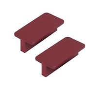 DSWZLQDXB 2 Pieces Cabinet Pulls Square Semicircular Cabinet Knobs Aluminium Alloy Handle for Dresser,Drawer Door Kitchen Hardware Home Door Levers (Hole spacing 32mm,red)