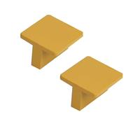 DSWZLQDXB 2 Pieces Cabinet Pulls Square Semicircular Cabinet Knobs Aluminium Alloy Handle for Dresser,Drawer Door Kitchen Hardware Home Door Levers (Hole spacing 16mm,Yellow)