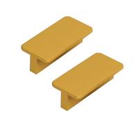 DSWZLQDXB 2 Pieces Cabinet Pulls Square Semicircular Cabinet Knobs Aluminium Alloy Handle for Dresser,Drawer Door Kitchen Hardware Home Door Levers (Hole spacing 32mm,Yellow)
