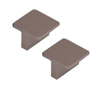 DSWZLQDXB 2 Pieces Cabinet Pulls Square Semicircular Cabinet Knobs Aluminium Alloy Handle for Dresser,Drawer Door Kitchen Hardware Home Door Levers (Hole spacing 16mm,Brown)