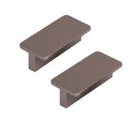 DSWZLQDXB 2 Pieces Cabinet Pulls Square Semicircular Cabinet Knobs Aluminium Alloy Handle for Dresser,Drawer Door Kitchen Hardware Home Door Levers (Hole spacing 32mm,Brown)
