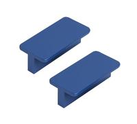 DSWZLQDXB 2 Pieces Cabinet Pulls Square Semicircular Cabinet Knobs Aluminium Alloy Handle for Dresser,Drawer Door Kitchen Hardware Home Door Levers (Hole spacing 32mm,Blue)