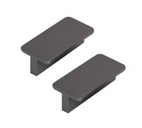 DSWZLQDXB 2 Pieces Cabinet Pulls Square Semicircular Cabinet Knobs Aluminium Alloy Handle for Dresser,Drawer Door Kitchen Hardware Home Door Levers (Hole spacing 32mm,Dark Grey)
