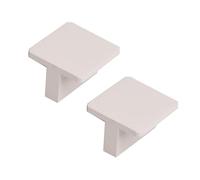 DSWZLQDXB 2 Pieces Cabinet Pulls Square Semicircular Cabinet Knobs Aluminium Alloy Handle for Dresser,Drawer Door Kitchen Hardware Home Door Levers (Hole spacing 16mm,Grey 2)