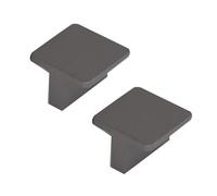 DSWZLQDXB 2 Pieces Cabinet Pulls Square Semicircular Cabinet Knobs Aluminium Alloy Handle for Dresser,Drawer Door Kitchen Hardware Home Door Levers (Hole spacing 16mm,Dark Grey)