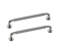 DSWZLQDXB 2 Pieces Cabinet Pulls Threaded Door Handle Bright Silver Closet Handles Zinc Alloy Dressing Table Drawer Gloves Cabinet Knobs Door Levers (Hole spacing 128mm)