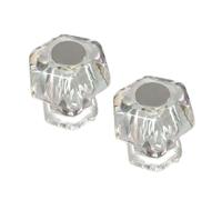 DSWZLQDXB 2 Pieces Drawer Pulls Cabinet Handle Transparent Wardrobe Handle Acrylic Crystal Cupboard Knobs Hexagon Door Levers Kitchen Door Ring (Transparent)
