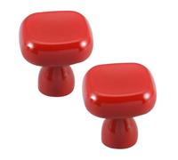 DSWZLQDXB 2 Pieces Wardrobe Handle Square Cabinet Pulls Zinc Alloy Profile Closet Colorful Dressing Table Drawer Handles Cabinet Knobs Door Levers (red)
