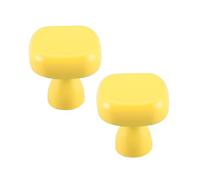 DSWZLQDXB 2 Pieces Wardrobe Handle Square Cabinet Pulls Zinc Alloy Profile Closet Colorful Dressing Table Drawer Handles Cabinet Knobs Door Levers (Yellow)