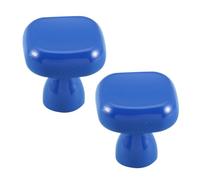 DSWZLQDXB 2 Pieces Wardrobe Handle Square Cabinet Pulls Zinc Alloy Profile Closet Colorful Dressing Table Drawer Handles Cabinet Knobs Door Levers (Blue)