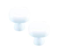 DSWZLQDXB 2 Pieces Wardrobe Handle Square Cabinet Pulls Zinc Alloy Profile Closet Colorful Dressing Table Drawer Handles Cabinet Knobs Door Levers (White)