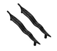 DSWZLQDXB 2pcs Cabinet Handles Leaf Design Kitchen Door Handles zinc Alloy Profiles Drawer Pulls Wardrobe Children's Room Knobs Cupboard Door Levers (Hole Spacing 128mm,Black)