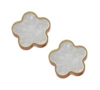 DSWZLQDXB 2pcs Cabinet Pulls Brass Kids Door Knobs Furniture Knobs for Drawers Cute Floral Design Handle Wardrobe Multicolored Door Levers Kitchen,Living Room (White 1)