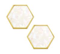 DSWZLQDXB 2pcs Cabinet Pulls Brass Kids Door Knobs Furniture Knobs for Drawers Cute Hexagonal Design Handle Wardrobe Multicolored Door Levers Kitchen,Living Room (White 2,22mm)