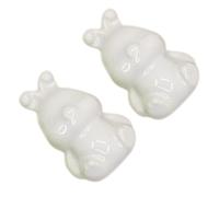 DSWZLQDXB 2pcs Cabinet Pulls Bunny Character Design Furniture Knobs for Drawers Cute Ceramic Handle Colorful Wardrobe Multicolored Door Levers Kitchen,Living Room Kids Door Knobs (White)