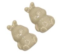 DSWZLQDXB 2pcs Cabinet Pulls Bunny Character Design Furniture Knobs for Drawers Cute Ceramic Handle Colorful Wardrobe Multicolored Door Levers Kitchen,Living Room Kids Door Knobs (Brown)