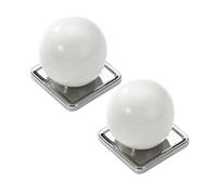 DSWZLQDXB 2pcs Cabinet Pulls Ceramic+zinc Alloy Furniture Knobs for Drawers Cute Ceramic Handle Colorful Wardrobe Multicolored Door Levers Kitchen,Kids Door Knobs (White)