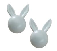 DSWZLQDXB 2pcs Cabinet Pulls Rabbit Design Furniture Knobs for Drawers Cute Ceramic Handle Colorful Wardrobe Multicolored Door Levers Kitchen,Living Room Kids Door Knobs (Green)