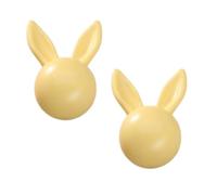DSWZLQDXB 2pcs Cabinet Pulls Rabbit Design Furniture Knobs for Drawers Cute Ceramic Handle Colorful Wardrobe Multicolored Door Levers Kitchen,Living Room Kids Door Knobs (Yellow)
