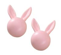 DSWZLQDXB 2pcs Cabinet Pulls Rabbit Design Furniture Knobs for Drawers Cute Ceramic Handle Colorful Wardrobe Multicolored Door Levers Kitchen,Living Room Kids Door Knobs (Pink)