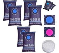 DSXVJHD 6pcs Dehumidification Bag Desiccant, 2025 New Reusable Moisture Absorber Pack, Silicone Dehumidification Desiccant Bags for Home, Car, Basement, RV, Boats, Closet (6)