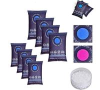 DSXVJHD 8pcs Dehumidification Bag Desiccant, 2025 New Reusable Moisture Absorber Pack, Silicone Dehumidification Desiccant Bags for Home, Car, Basement, RV, Boats, Closet (8)