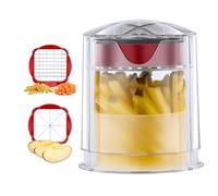 DSXVJHD Chip Cutter, Potato Chipper with 2 Blades Cutting, French Fries Fruit Cutter Fast Cutting, Manual Hand Chip Maker Slicer Cutter for Apples, Carrots, Courgette, Onions, Vegetables, Fruit