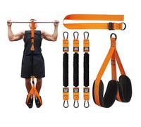 DSXVJHD Pull Up Assistance Bands, Adjustable Resistance Band with Feet/Knee Rest, Heavy Duty Resistance Band for Pull Up Bar, Women Men Strength Training Workout Band for Home Gym(225 LBS) (Orange)