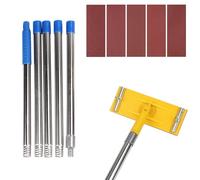 DSXVJHD Swivel Pole Sander, Heavy Duty Wall Sander with Extension Pole, 5 Sandpapers, 360° Wall Ceiling Floor Cleaning Polishing Kit Universal Screw for Drywall Painting Preparation (B)