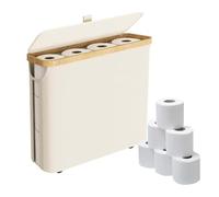 DSXVJHD Toilet Roll Storage Basket with Lid, 30L Toilet Paper Storage Holder Stand Organizer for Bathroom, Multifunctional Storage Box Container Toilet Tissue Storage Bin for RV (White)