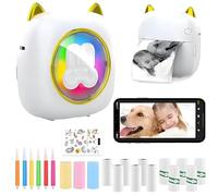DSXVJHD Wireless Mini Thermal Printer, Portable Pocket Printer with 14 Rolls Paper, Bluetooth Sticker Label Machine Compatible Android/IOS for Photos, Labels
