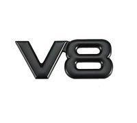 DSYCAR 3D Metal Car Decoration Metal Adhesive V6 V8 Truck Car Badge Emblem Sticker for Universal Cars Moto Bike Car Styling Decorative Accessories (V8-Black)