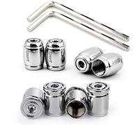 Dsycar 8 Pack Tire Valve Caps, Anti Theft Design,with Seal Ring, Universal Aluminum Tire Valve Stem Caps for Cars, SUVs, Bike and Bicycle, Trucks, Motorcycles (Silver)