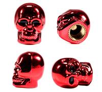 Dsycar Red Skull Valve Stem Cap Funny Car Tire Valve Stem Cap Cover Cool Skull Head Universal for Car SUV Motorcycle Truck Motorcycle (Red)