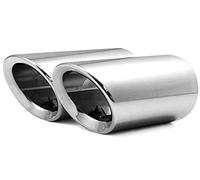 Dsycar Stainless Steel Exhaust Tips Pair, Chrome Polished, Compatible with Audi Q5/A4/A4L/A3, Compatible with VW CC 2012-2015/ Passat 1.8T 2.0T 2011-2015 / Tiguan 2011-2015 (Silver)