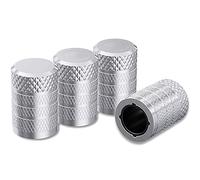 Dsycar Tire Caps Valve, Aluminium Car Stem Caps SUV Bicycle Stem Covers Trucks Motorcycle Tire Dust Cap Bikes Airtight Seal Tire Cap Cover (silver)