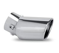 Dsycar Universal 1.5-2.25 Inch Adjustable Inlet Exhaust Tips, Bolt-On Design Chrome Plated Stainless Steel Exhaust Tailpipe Tips (Silver Curved)