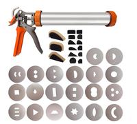 Dsyisvia Clay Roller Machine， Clay Extruder Tool with 20 Plates, Includes 12 Mug Handle Forms for Pottery Complete Polymer Clay Gun Kit，Handheld Clay Gun for Polymer Clay