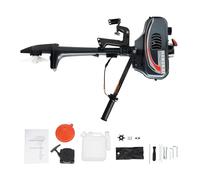DSYOGX 2-Stroke 3.5HP Outboard Motor 49CC Outboard Petrol Engine Heavy Duty Motor For Boat Water Cooled Short Roller Manual Tilt Engine Petrol Fishing Boat