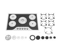 DSYOGX 5 Burners Gas Cooktop, Gas on Glass Hob, 55cm Width, Lenth 77.5cm, Black Glass Hob with NG/LPG Convertible, for Domestic or Commercial Cooking in Homes or Restaurants, Built-in/Countertop